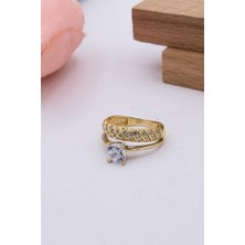 Latif Kuyumcu 14 Ayar Altın Yüzük Alyans Tek Taş Kadın Yüzük LKYZK1371