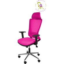 Egesit Ofis Fileli ve Başlıklı Çalışma Koltuğu Tokyo-10 Pembe Renk