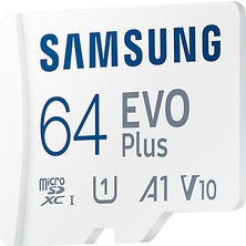 XML Evreni Samsung Evo Plus 64GB Hafıza Kartı 130 Mb/s Micro Sdhc Sd Adaptör MB-MC64KA/TR