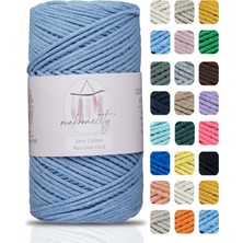 Makromecity Premium Koton Pamuk Makrome Ipi Bebe Mavi 200 gr 150 Metre 2mm Cotton Zincir Makrome Çanta Ipi Supla Ipi
