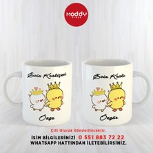 Moddy Store 2'li Kişiye Özel Isimli Evin Kraliçesi Evin Kralı Baskılı Çift Bardağı Kupa Bardak Hediyelik