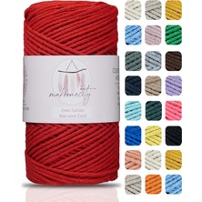 Makromecity Premium Koton Pamuk Makrome Ipi Kırmızı 200 gr 150 Metre 2mm Cotton Zincir Makrome Çanta Ipi Supla Ipi