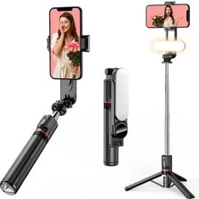 Asfal Işıklı 3 Renkli Uzaktan Kumandalı 110 cm Tripod Özçekim ve Selfie Çubuğu Yatay ve Dikey Kullanım