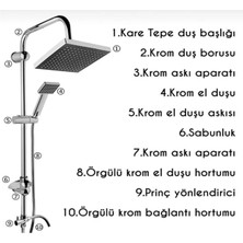 Bdl Armatür  Siyah Krom Pizza Desenli Yerli Üretim Banyo Robot Duş Seti