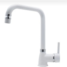 Bdl Armatür Beyaz Krom Detay Oynar Başlıklı Mutfak Bataryası