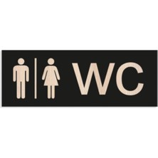 Aldebaran Reklam Wc Yönlendirme Yazısı Siyah Ahşap