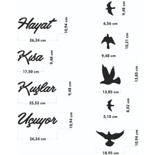 Pey Aksesuar Hayat Kısa Kuşlar Uçuyor Duvar Motto Yazısı Ahşap Duvar Mottoları Yeni