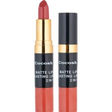 Cocosh She Smile Matte Lipstick & Lipgloss Ruj 2in1 08 Brick, Mat-Islak Deneyim Bir Arada, Yoğun Pigmentasyon