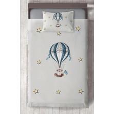 Mekta Home Bebek ve Çocuk Odası Uçan Balon ve Yıldızlar Desenli Yatak Örtüsü