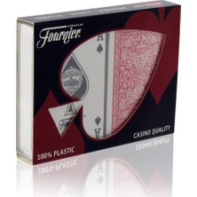 Fournier  ikili Deste 100% Plastik  Oyun Kartı-kırmızı ve mavi