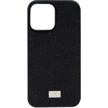 Dukkan Case Siyah Ince Taşlı Telefon Kılıfı - DK023 - iPhone 15