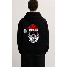 Swozz 2024 New Year Ön Arka Baskılı Siyah Unisex Hoodie