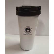 Grossberg Coffee Çift Katman Çelik Kişisel Mug 500 ml Beyaz