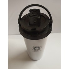 Grossberg Coffee Çift Katman Çelik Kişisel Mug 500 ml Beyaz