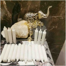 Iv Candles Small 12'li Beyaz Mini Bakkal Mum (10cm)