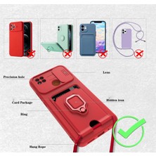 MTK Moveteck Samsung Galaxy S23 Fe Uyumlu Kılıf Kamera Lens Sürgülü Korumalı Kartvizitli Silikon Kapak Boyun Ip Askılı