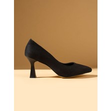 Alemdar Shoes Abby Siyah Süet Topuklu Kadın Ayakkabı