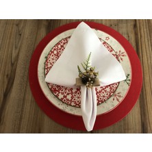 Trend Yuvam Ev Tekstil Ürünleri Özel Tasarım Kozalak Detaylı Peçete Halkası (6 Adet)