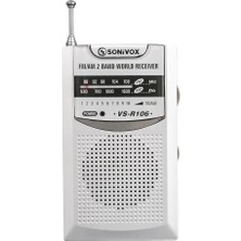 Sonivox VS-R106 Gümüş Renk Cep Tipi Mini Analog Fm Radyo Deprem Çantasına Uygun