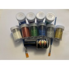 Airbrush Tattoo Simli Dövme Glitter Tattoo Kit 10 Tüp Sim 100 Şablon Hediyeli Mega Paket