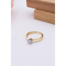 Latif Kuyumcu 14 Ayar Altın Yüzük Tek Taş Kadın Yüzük LKYZK1384