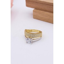 Latif Kuyumcu 14 Ayar Altın Yüzük Alyans Tek Taş Kadın Yüzük LKYZK1382