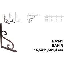 Beşel Perforje Raf Altı Parlak Bakır 15,5X11,5X1,4 cm (2 Adet)