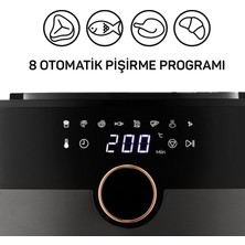 Arzum Xl 6l Hazne Kapasiteli Premium Airfryer Sıcak Hava Fritözü, 8 Otomatik Pişirme Programı, Zaman Ayarlı, 4 Yıl Garantili - LUCİOLE BEYAZ LAMBADER HEDİYE!