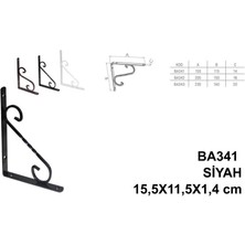 Beşel Perforje Raf Altı Mat Siyah 15,5X11,5X1,4 cm (2 Adet)