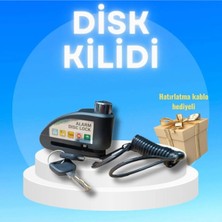 Conrade Alarmlı Çelik Disk Kilidi Siyah Disk Kilit Hatırlatma Kablolu Uyumlu