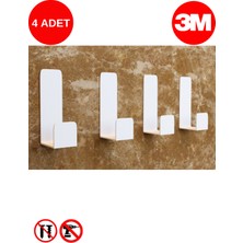 Risingmaber Beyaz 4lü Yapışkanlı Askılık Kapı Arkası Bornoz Askılığı Yapışkanlı Mutfak Banyo Askılığı Havlu Askılığı Elbise Askılığı 4'lü Set 3m Yapışkanlı Tasarım