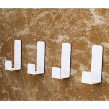 Risingmaber Beyaz 4lü Yapışkanlı Askılık Kapı Arkası Bornoz Askılığı Yapışkanlı Mutfak Banyo Askılığı Havlu Askılığı Elbise Askılığı 4'lü Set 3m Yapışkanlı Tasarım