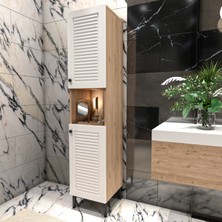 Yıldız Elegance Banyo Boy Dolabı Luxe Ahşap-Beyaz