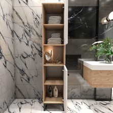 Yıldız Elegance Banyo Boy Dolabı Luxe Ahşap-Beyaz