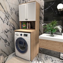 Yıldız Elegance Banyo Dolabı Çamaşır Makinesi Dolabı Ahşap-Beyaz