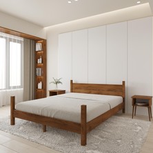 Renazzo Mirage Model Ceviz Renk Çam Ahşap Karyola