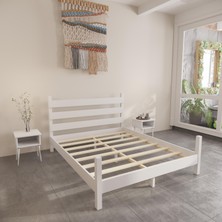 Renazzo Natura Model Beyaz Renk Çam Ahşap Karyola