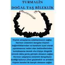 Doğal Taş Dünyası Sertifikalı Siyah Turmalin Doğal Taş Bileklik Aaa Kalite Sürpriz Hediyeli