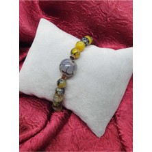 Doğal Taş Dünyası  Doğal Taş Yosunlu Akik Taşı Tasarım Bileklik