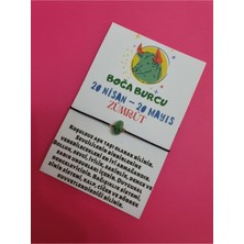 Doğal Taş Dünyası Sertifikalı Boğa Burcu Zümrüt Doğal Taşlı Ip Burç Bilekliği