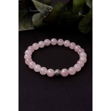Doğal Taş Dünyası Pembe Kuvars Doğal Taş Bileklik 8 mm Aaa Kalite Sürpriz