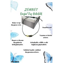 Doğal Taş Dünyası Sertifikalı Zümrüt Doğal Taş Bileklik Sallantı Obje Detaylı Makrome Örgülü Kilit El Işçiliği