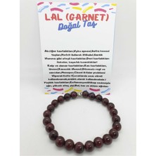 Doğal Taş Dünyası Lal (Garnet) Doğal Taş Bileklik 8 mm Orijinal Doğal Taş