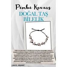 Doğal Taş Dünyası Doğal Taş Pembe Kuvars Bileklik Özel Tasarım El Yapımı Asansör Kilit Sistemi