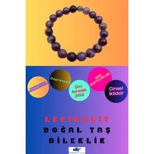 Doğal Taş Dünyası Lepidolit Doğal Taş Bileklik 10 mm Aaa Kalite Sürpriz