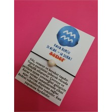 Doğal Taş Dünyası Sertifikalı Kova Burcu Sedef Doğal Taş Ip Burç Bilekliği