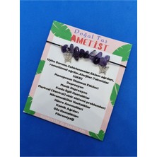 Doğal Taş Dünyası Sertifikalı Ametist Doğal Taş Bileklik Sallantı Detaylı Orijinal Doğal Taş