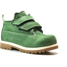 Onlo Ayakkabı R.250  Deri Nubuk Yeşil Kürklü Erkek Çocuk Bebek Bot