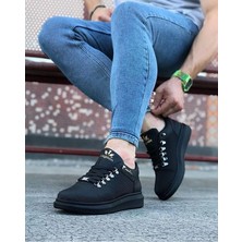 Shoecide Bağcıklı Desenli Malzeme Kömür Erkek Casual Günlük Ayakkabı