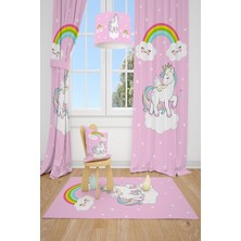 Talia Home Unicorn Desenli Çocuk Odası Fon Perdesi 2 Kanat TLA-170